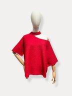 Open neck knit | blue