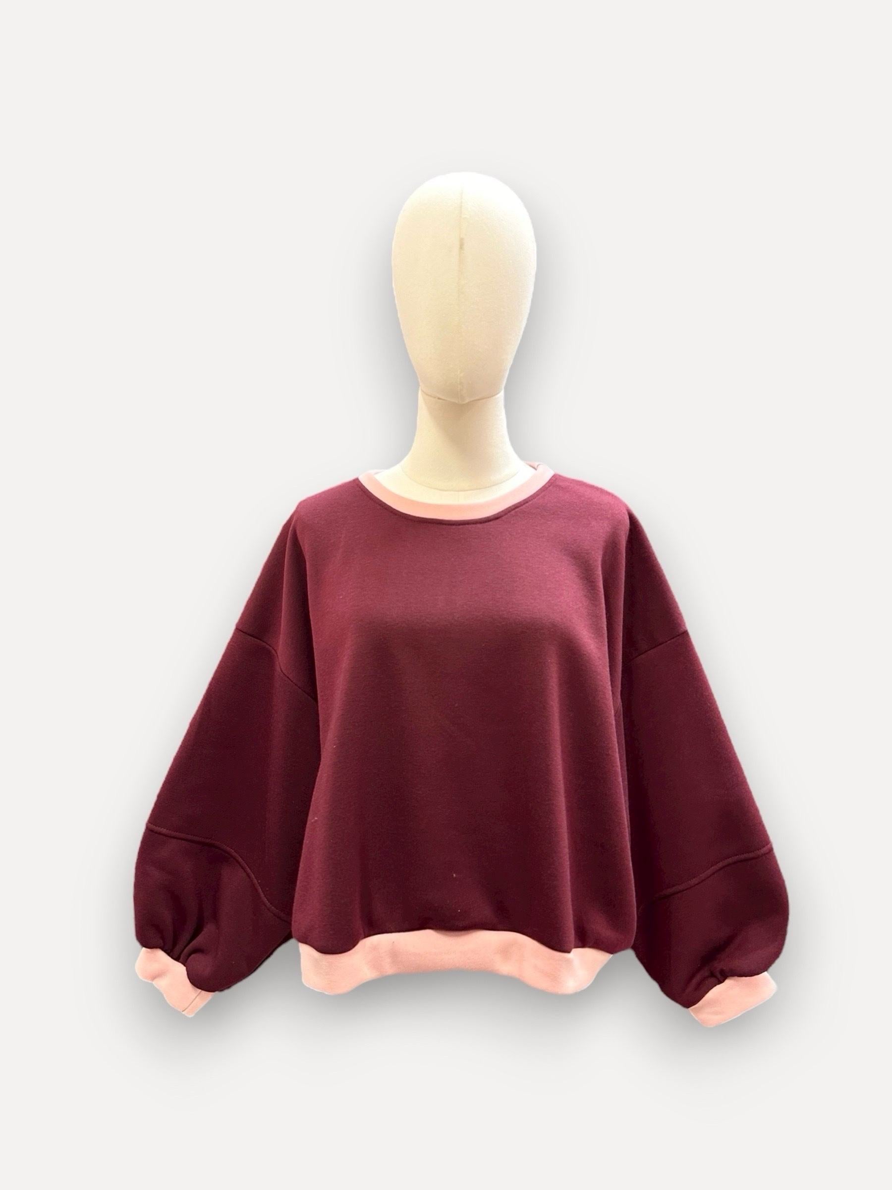 Fluo Sweater | bordeaux-roze