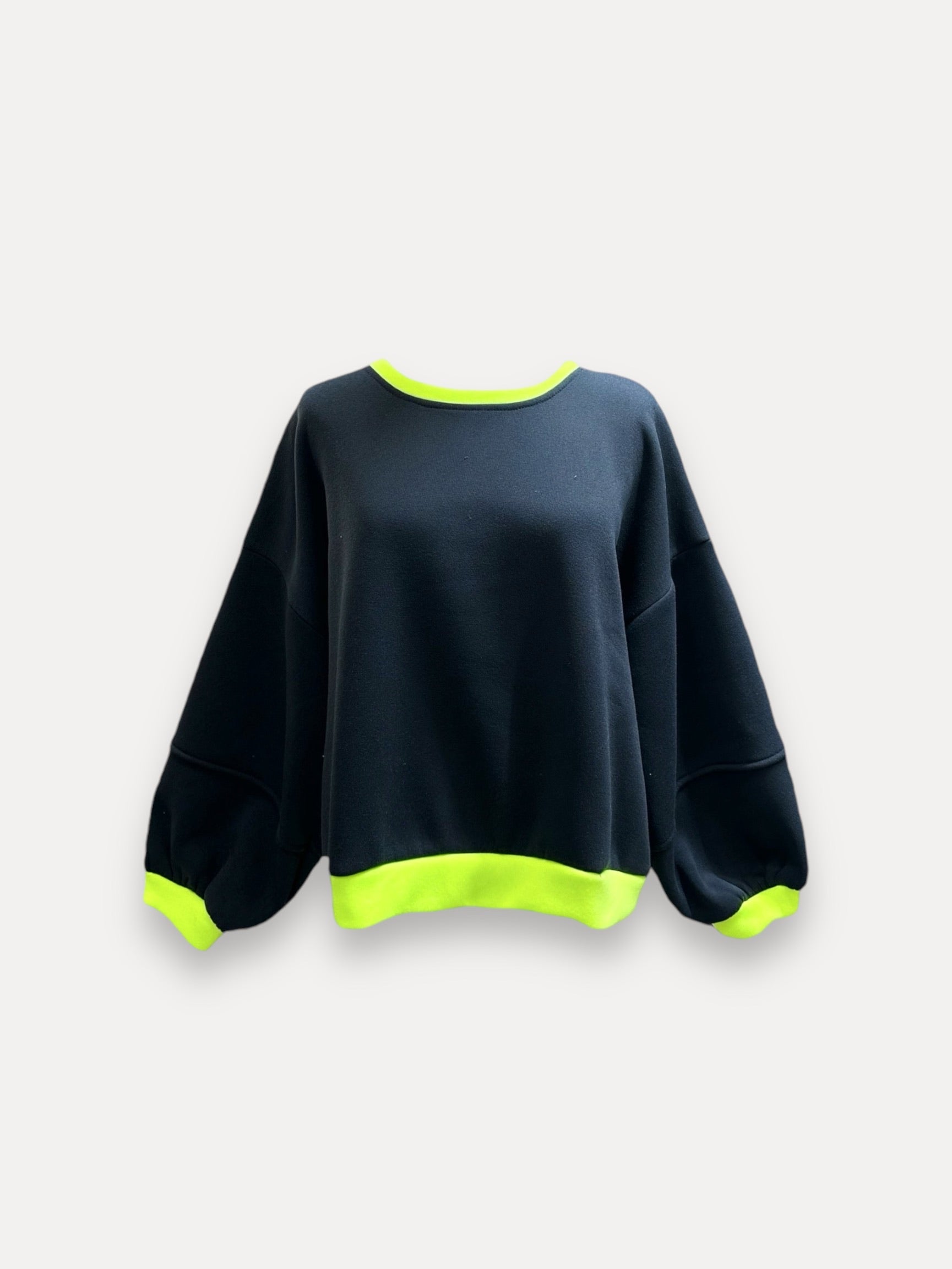 Fluo Sweater | grey-fuchsia