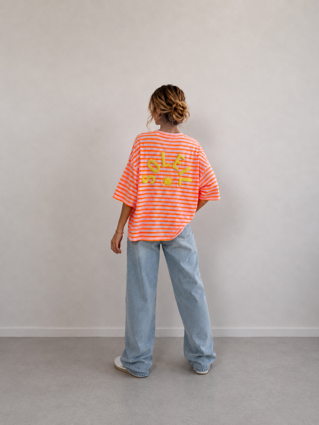 T-shirt streep Soleil | oranje