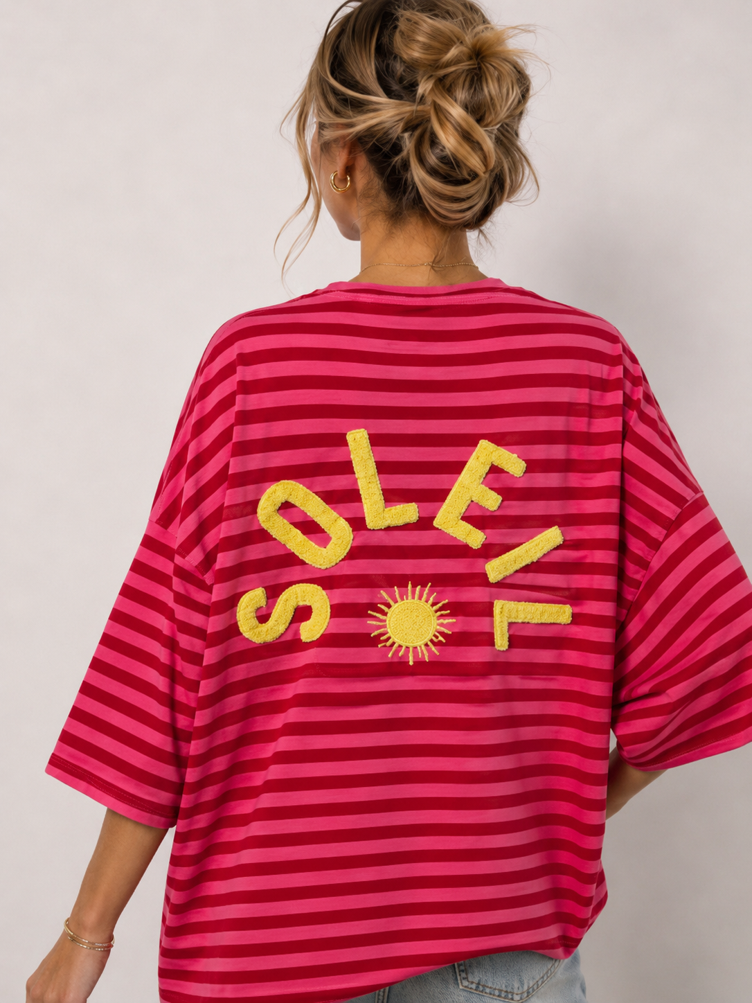 T-shirt streep Soleil | rood