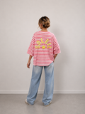 T-shirt streep Soleil | koraal