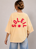T-shirt streep Soleil | geel
