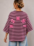 T-shirt streep Mommy | bordeaux