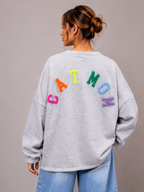 Catmom sweater | grijs-multi