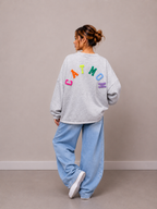 Catmom sweater | grijs-multi