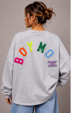 Boymom Sweater | grey-multi