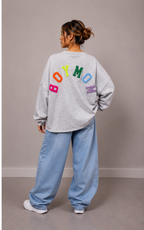 Boymom Sweater | grey-multi