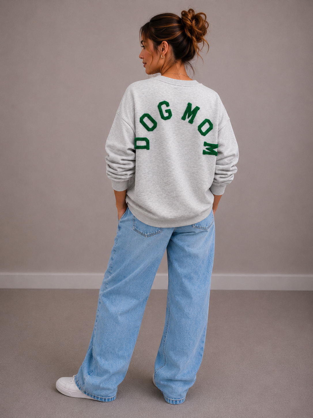 Dogmom Sweater | grijs-groen