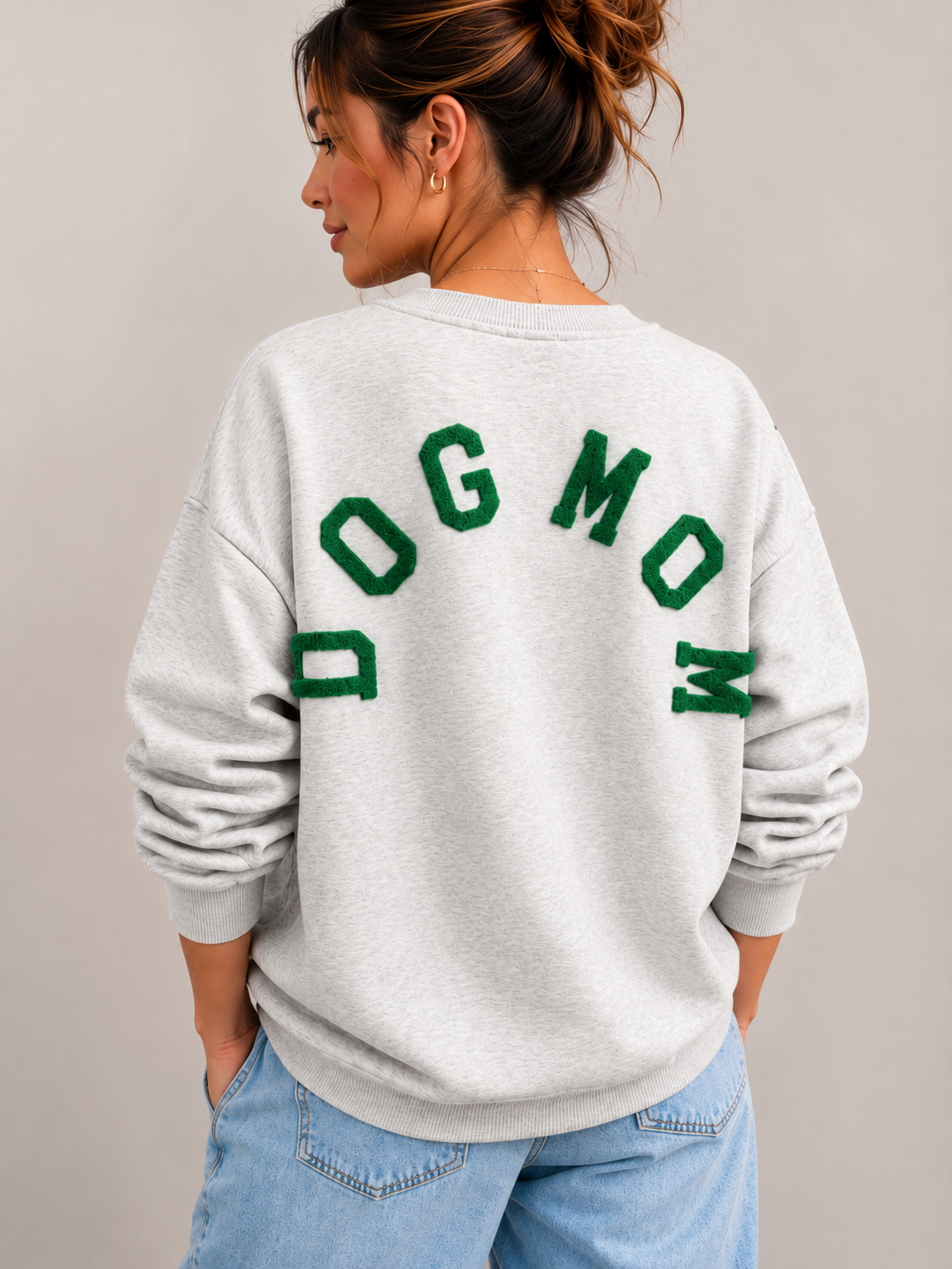 Dogmom Sweater | grijs-groen