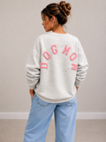 Dog Mom Sweater | grey-pink
