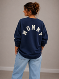 Mommy Sweater | navy-white