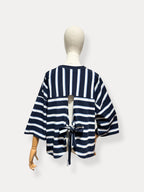 T-shirt streep met strik | marine