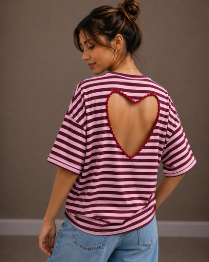 STRIPED HEART SHIRT