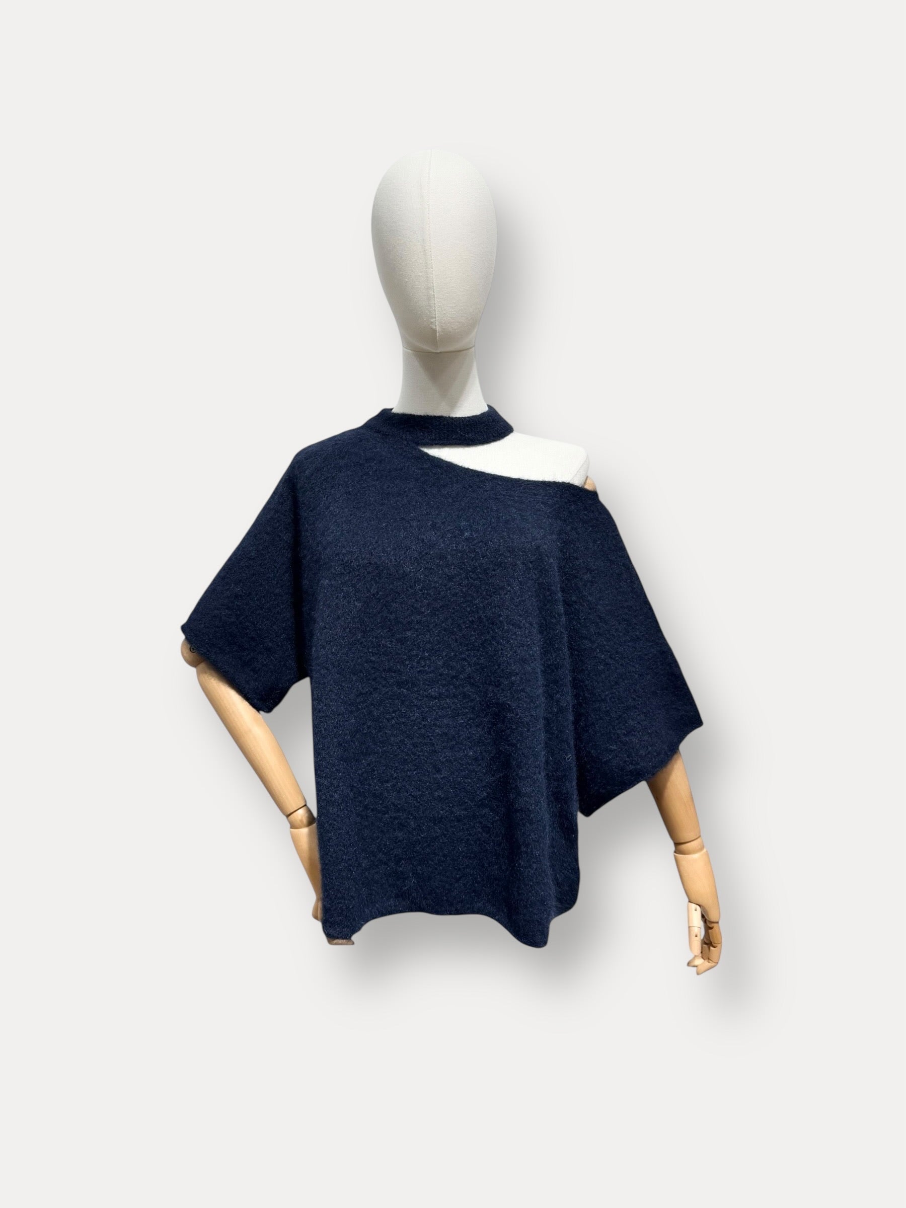Open Neck Knit | navy
