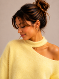 Open Neck Knit | Yellow