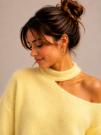Open Neck Knit | Yellow