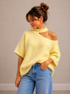 Open Neck Knit | Yellow