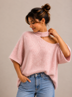 Open Neck Knit | pink