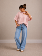 Open Neck Knit | pink