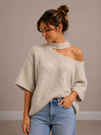Open Collar Knit | beige