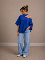 Open Hals Knit | kobalt