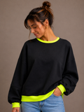 Fluo Sweater | grey-fuchsia