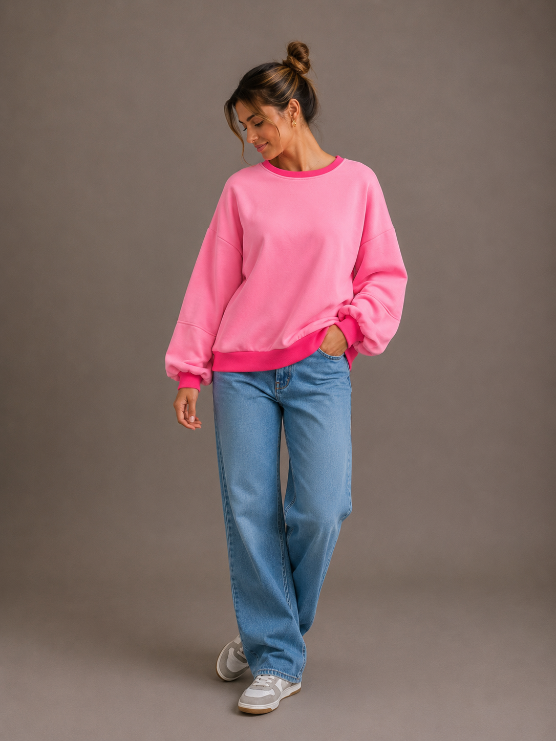 Fluo Sweater | roze-fuchsia