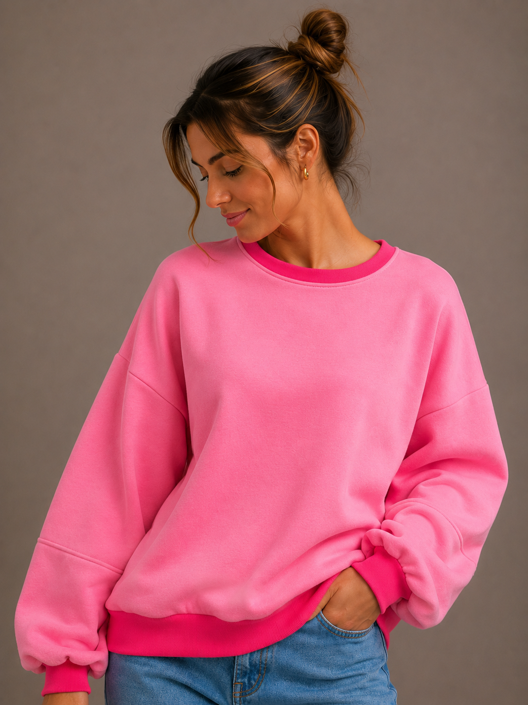 Fluo Sweater | roze-fuchsia