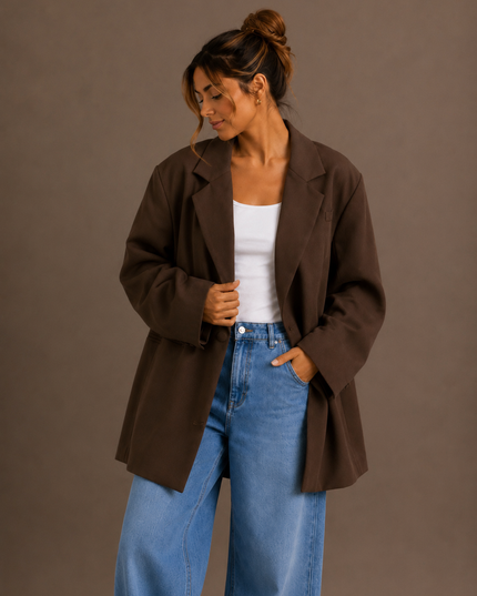 Oversized blazer | brown