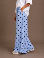 Polka dot broek | blauw-bruin