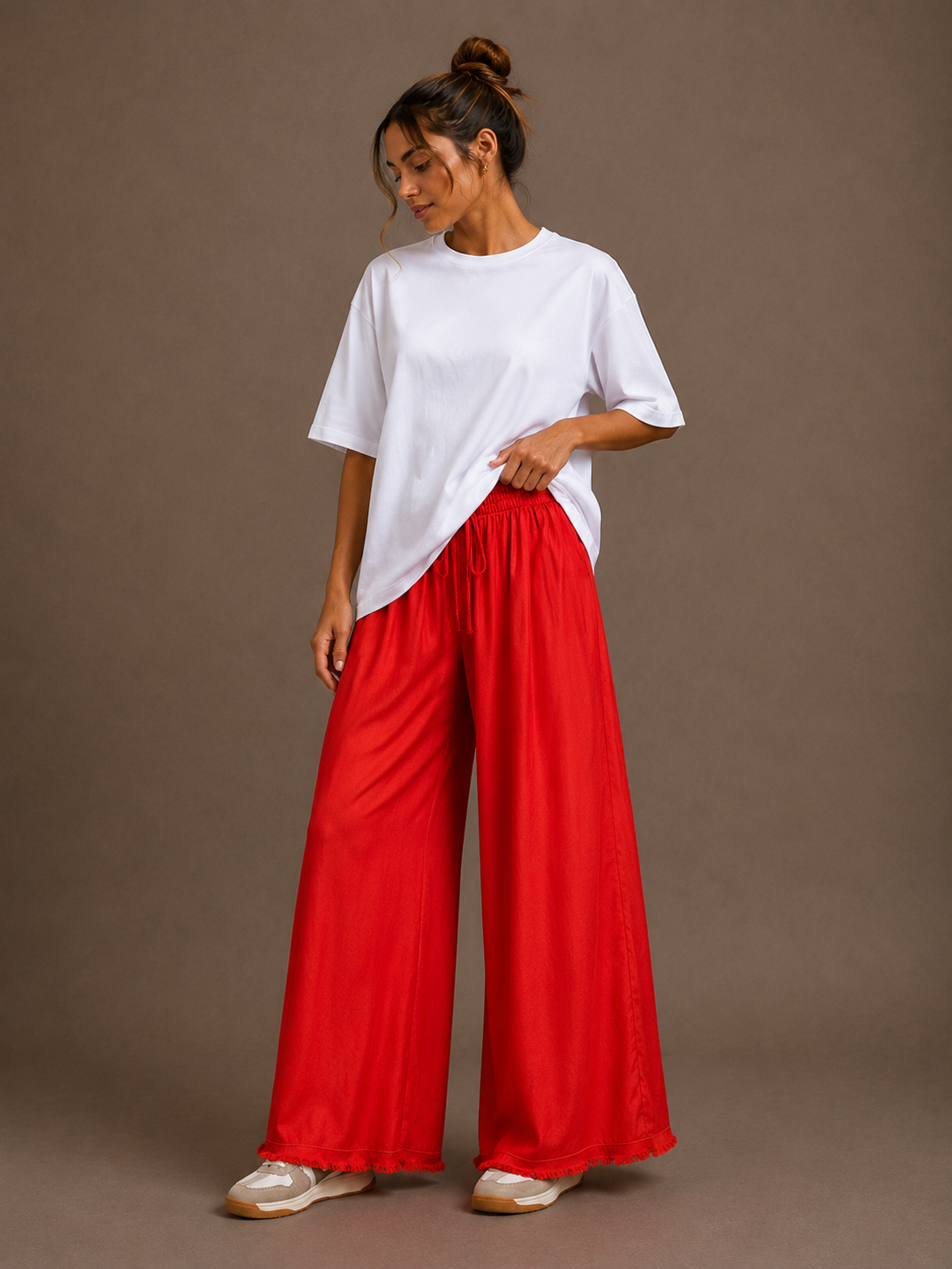 Zijde Broek | rood