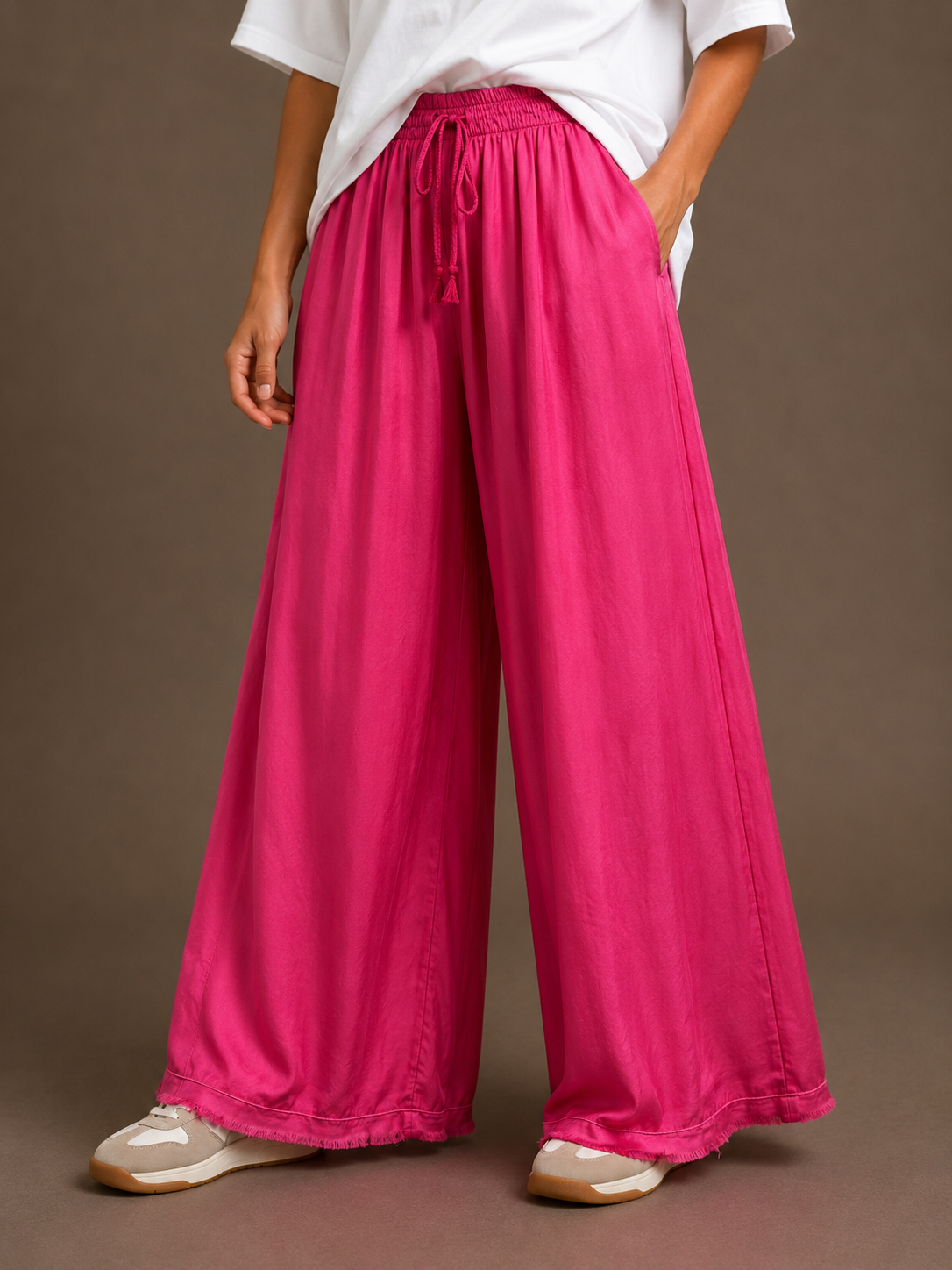 Zijde Broek | fuchsia