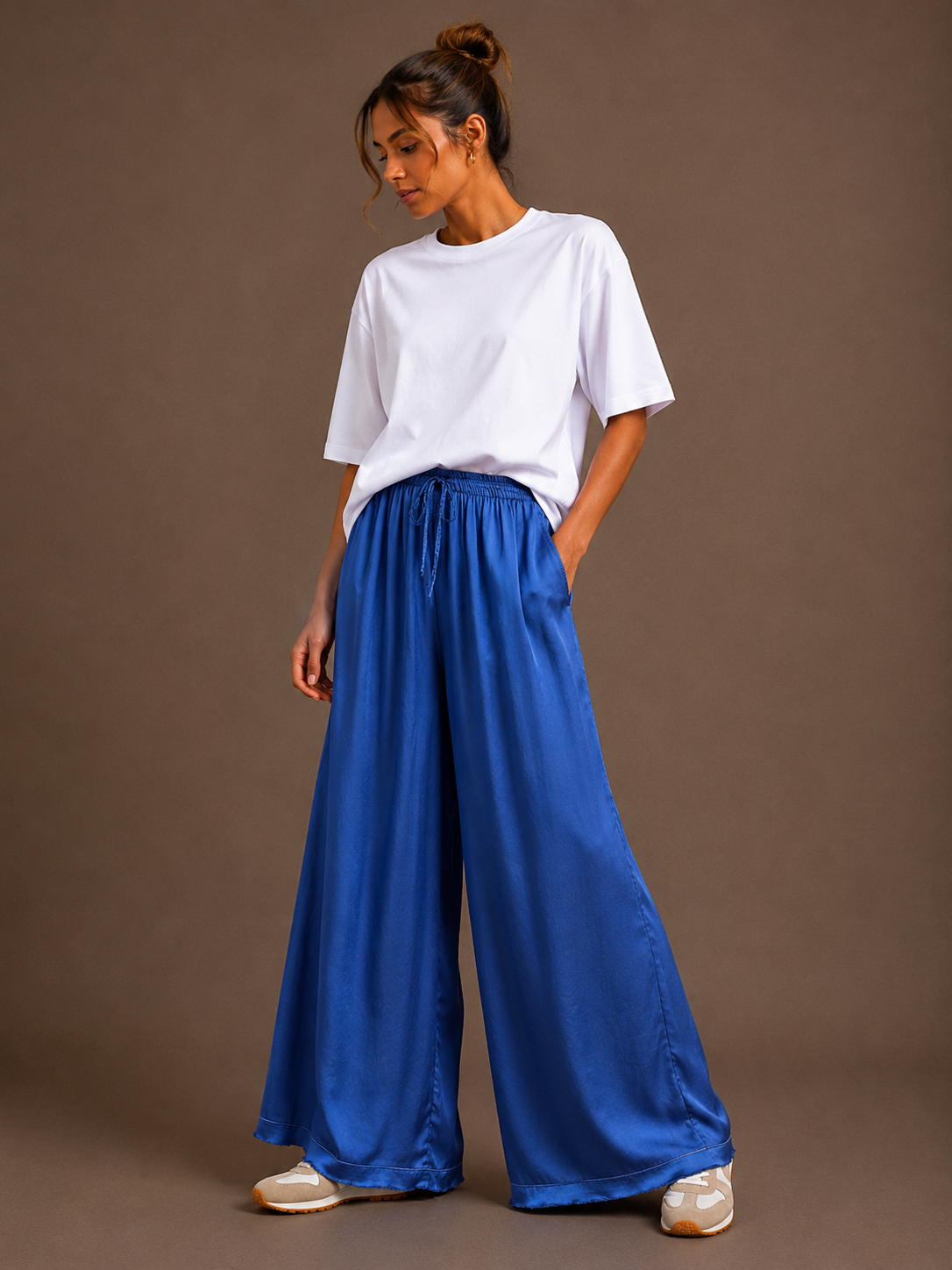 Zijde Broek | kobalt