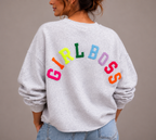 Girlboss sweater | grijs-multi