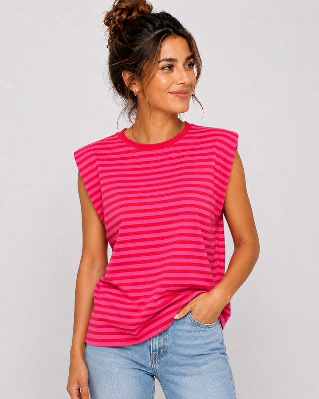 STRIPED SHOULDER TANKTOP