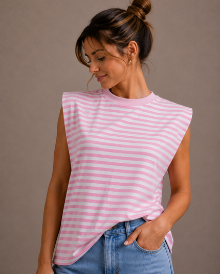 STRIPED SHOULDER TANKTOP