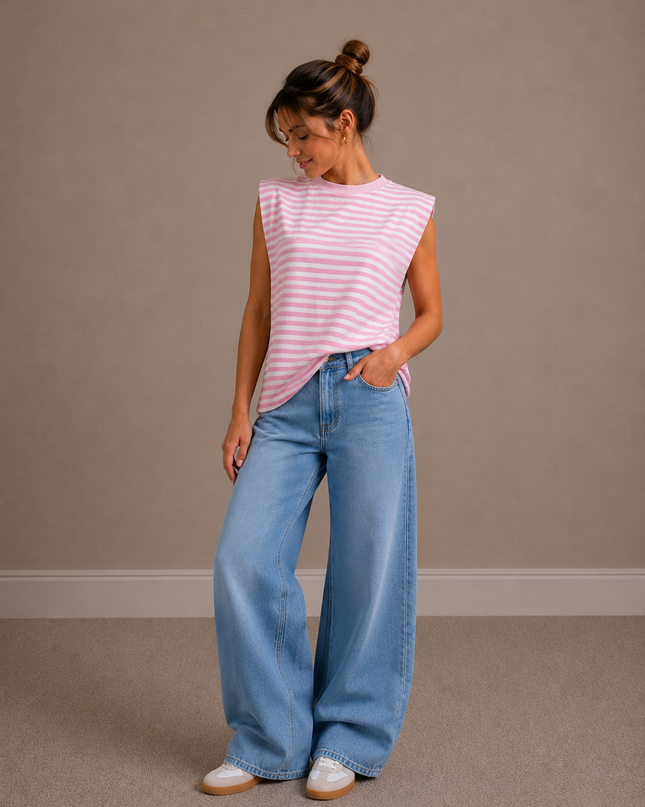 STRIPED SHOULDER TANKTOP