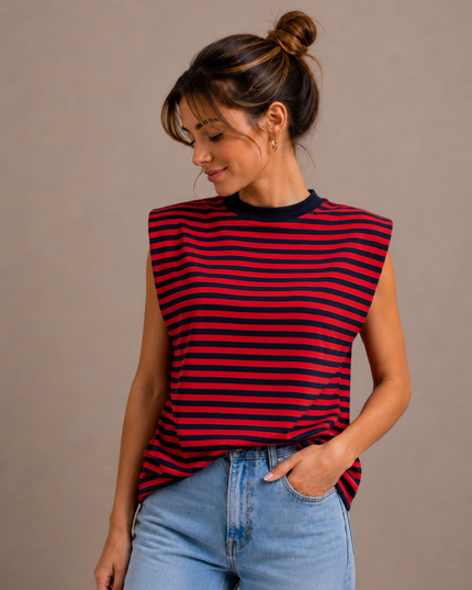 STRIPED SHOULDER TANKTOP