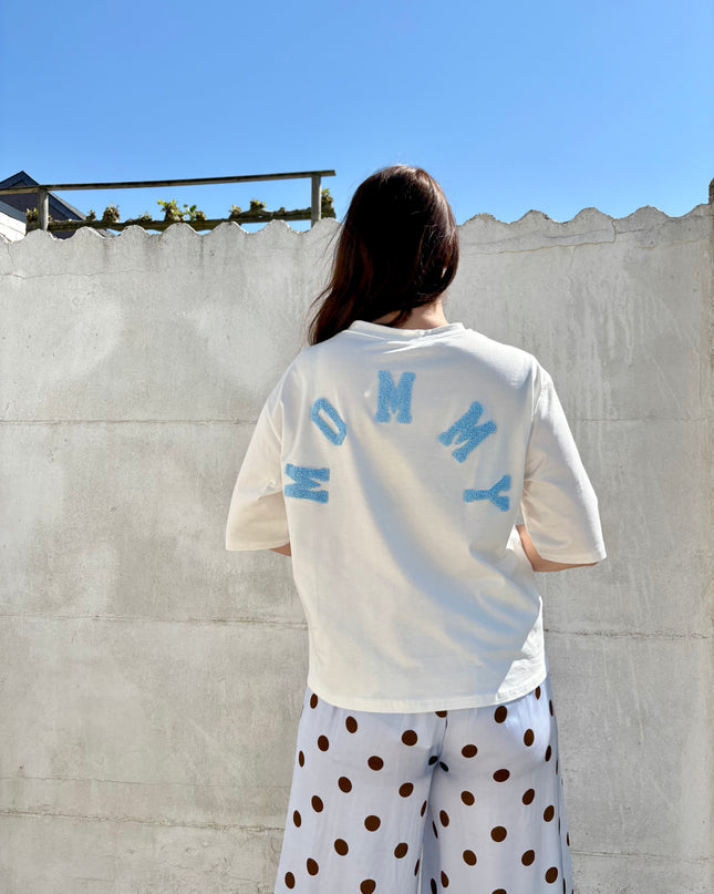 Mommy T-shirt | wit-blauw