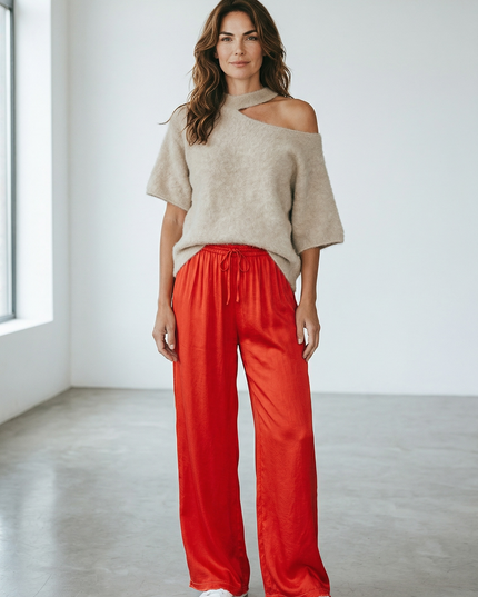 Open Hals Knit | beige